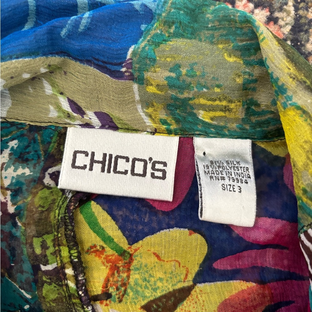 Y2K Chicos Silk Unique Abstract Patchwork Boho Ch… - image 5